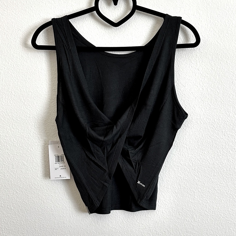 Hurley Black Twist Back / Front Ribbed H2O-DRI Tank Top Size L